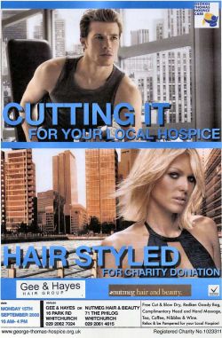 Get your hair cut by Gethin Jones (ex Blue Peter) in Whitchurch for George Thomas Hospice.